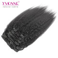 Brazilian Kinky Straight Clip in Hair Extensions Human Hair